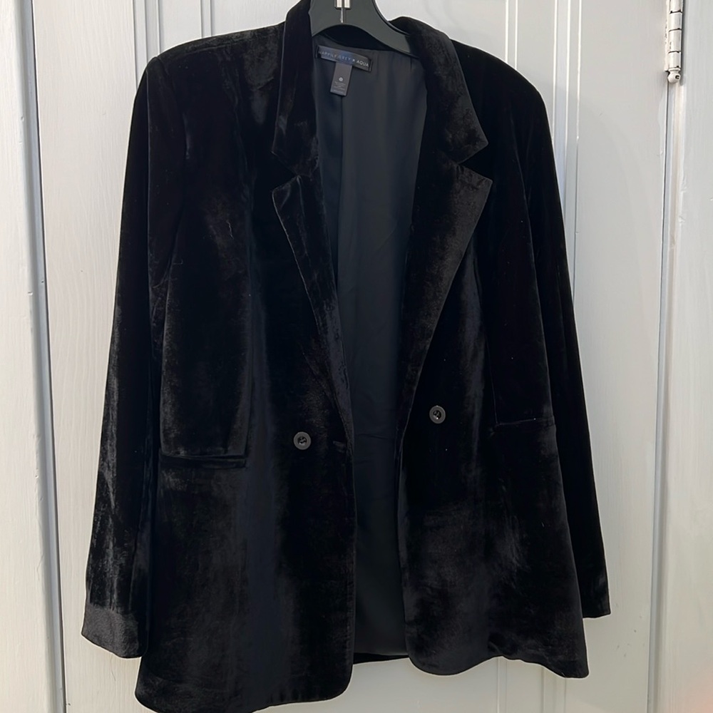 Black velvet blazer